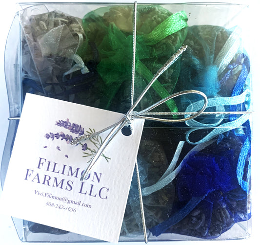 Lavender Gift Box 6 sachets 4 in Blues